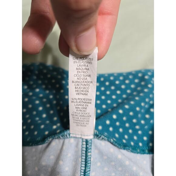 Lularoe tall and curvy women's teal and polka dot leggings - Picture 6 of 9
